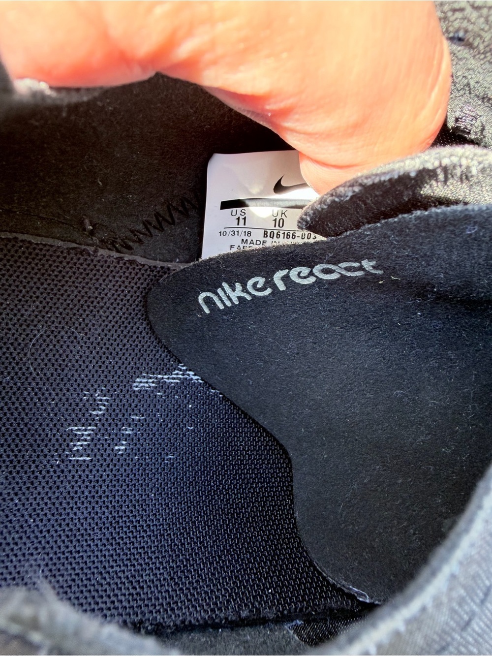 Nike Black and White React Element Running Shoes - Picture 6 of 6
